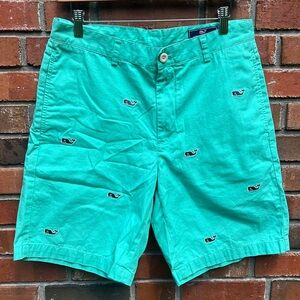 Vineyard Vines Men's Club Whale Mint Shorts Size 32